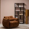 Baggy draaifauteuil 3d chenille middenbruin
