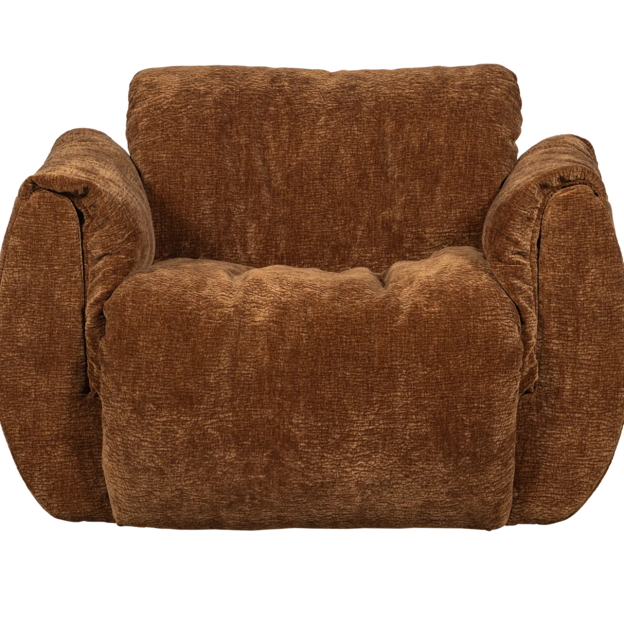 Baggy draaifauteuil 3d chenille middenbruin