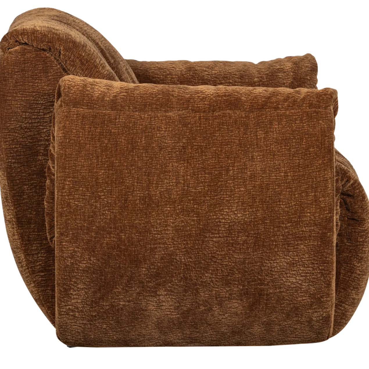 Baggy draaifauteuil 3d chenille middenbruin