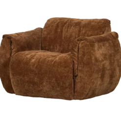 Baggy draaifauteuil 3d chenille middenbruin