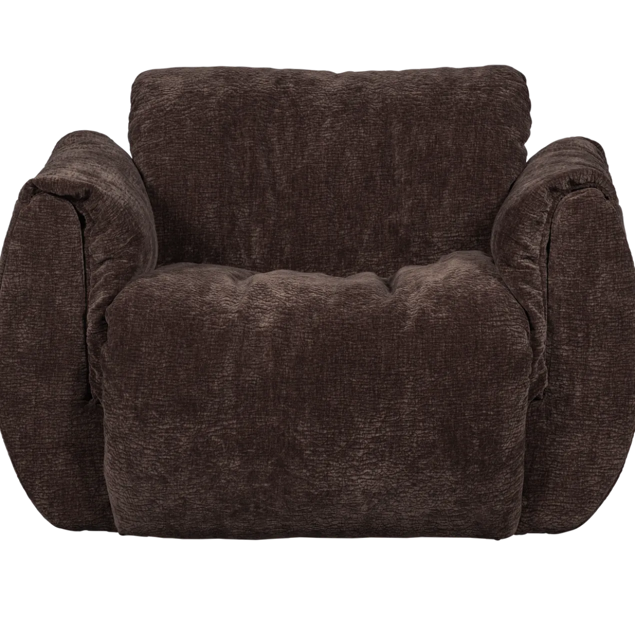 Baggy draaifauteuil 3d chenille donkerbruin