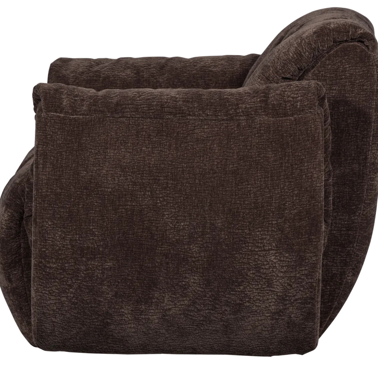 Baggy draaifauteuil 3d chenille donkerbruin