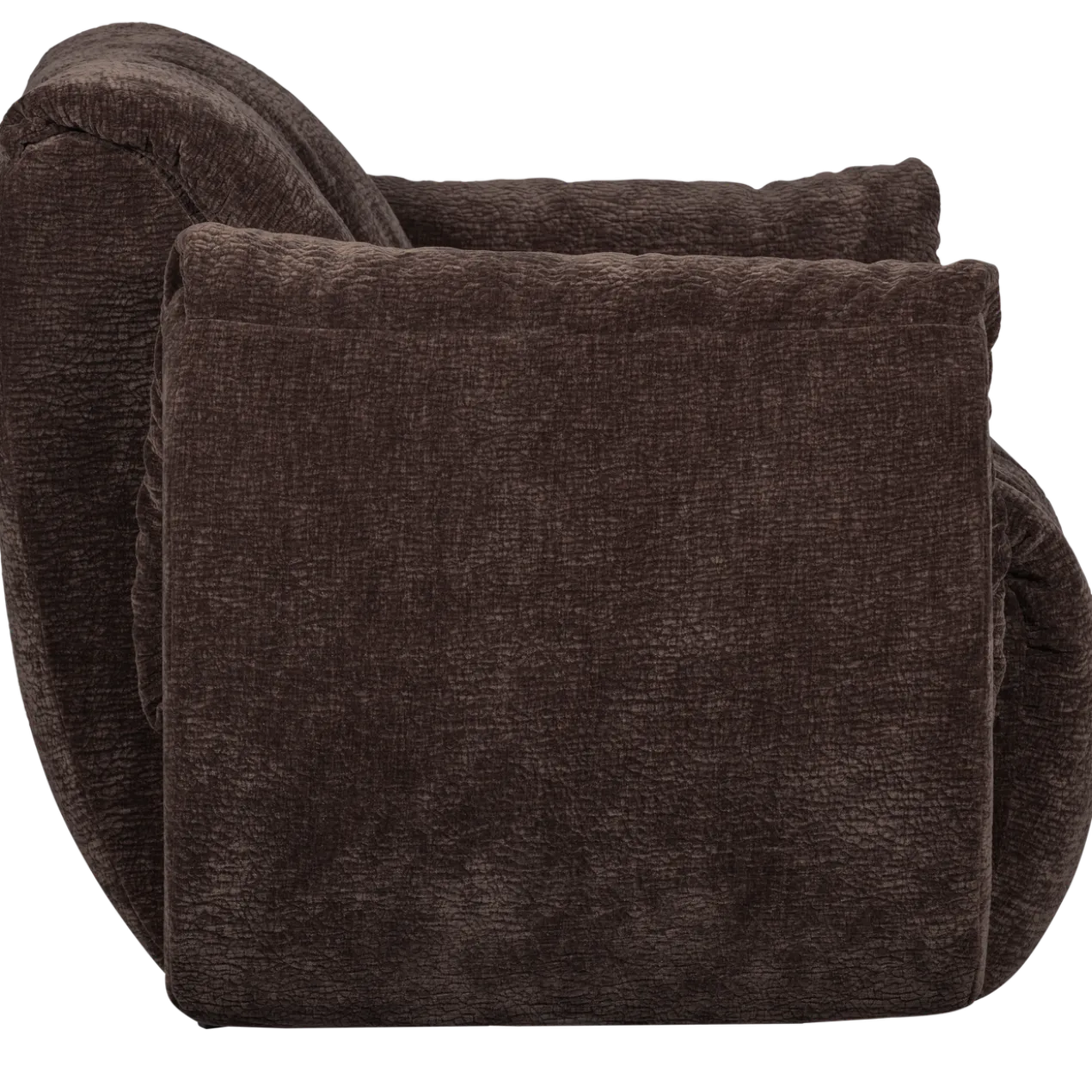 Baggy draaifauteuil 3d chenille donkerbruin