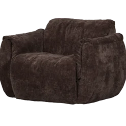 Baggy draaifauteuil 3d chenille donkerbruin