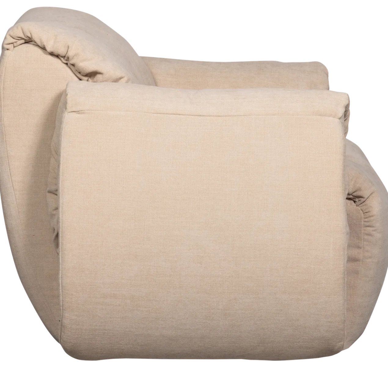 Baggy draaifauteuil geweven chenille zand