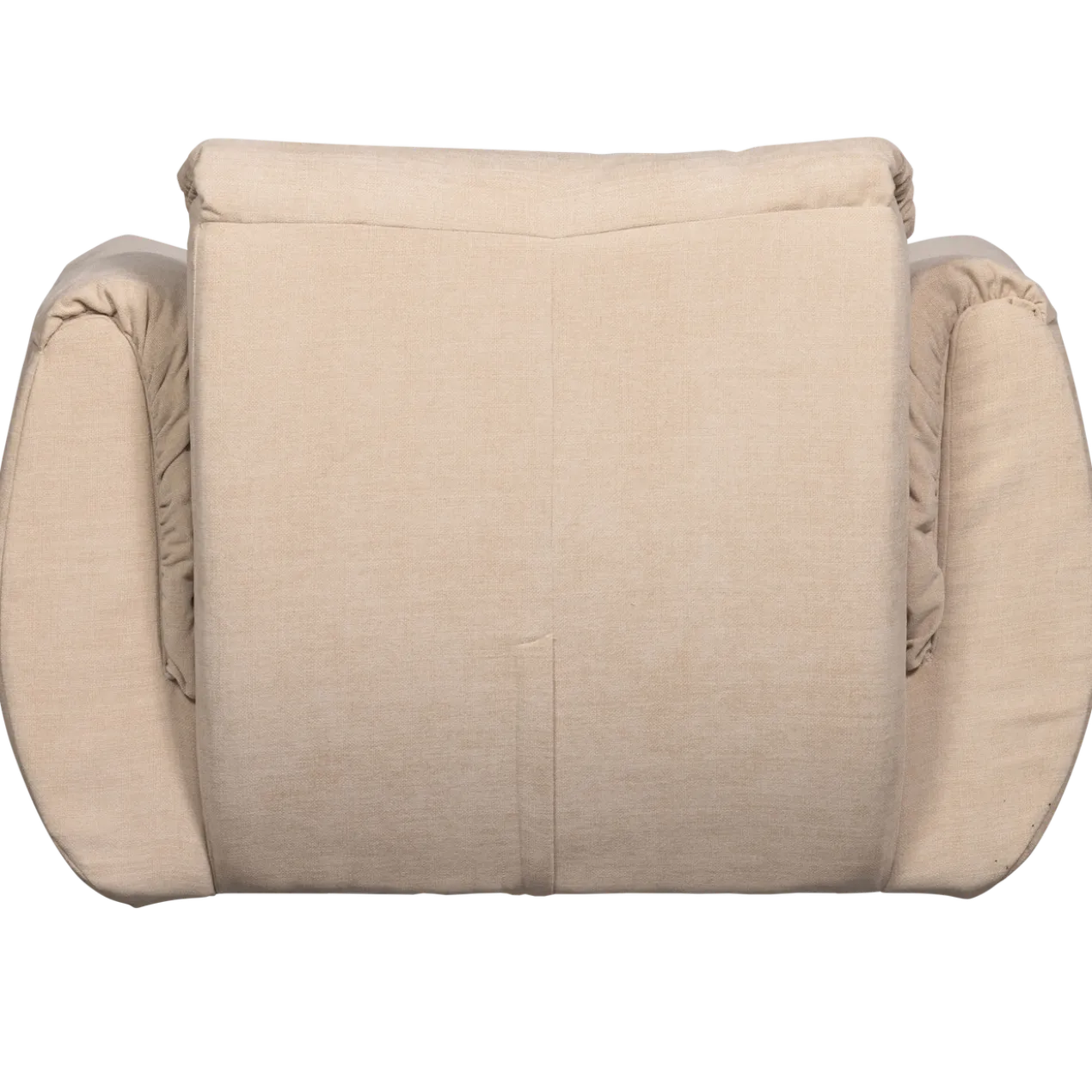 Baggy draaifauteuil geweven chenille zand