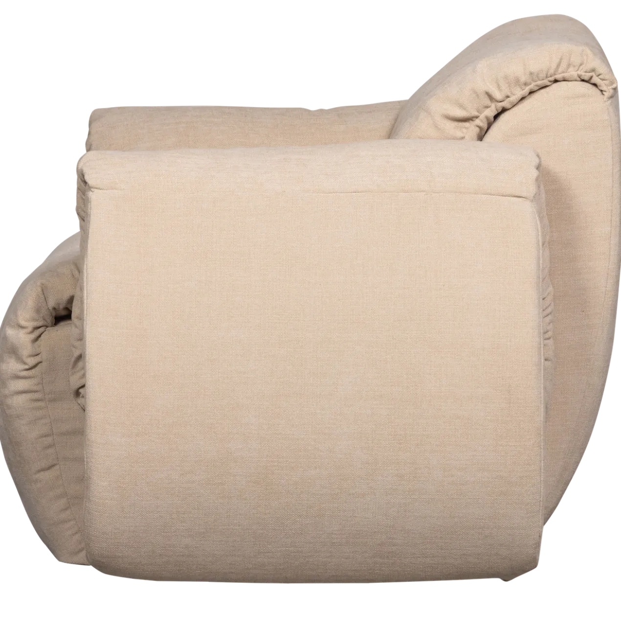 Baggy draaifauteuil geweven chenille zand