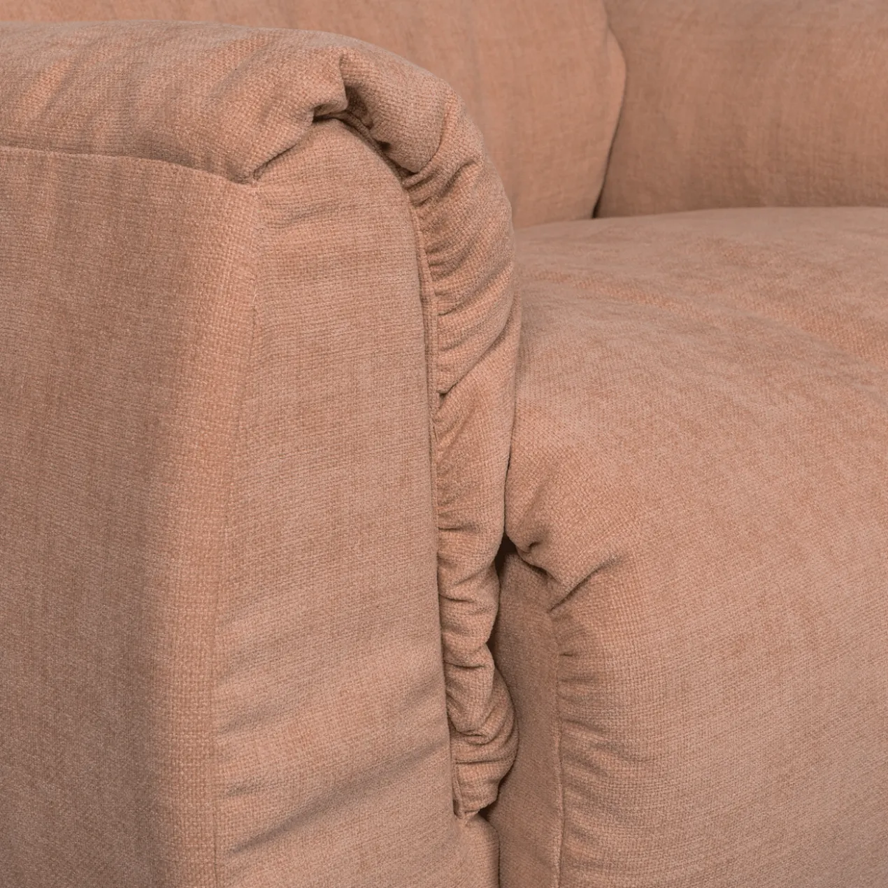 Baggy draaifauteuil geweven chenille oud roze