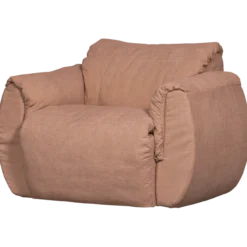 Baggy draaifauteuil geweven chenille oud roze