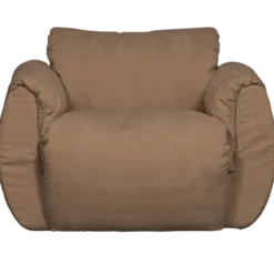 Baggy draaifauteuil geweven chenille bruin