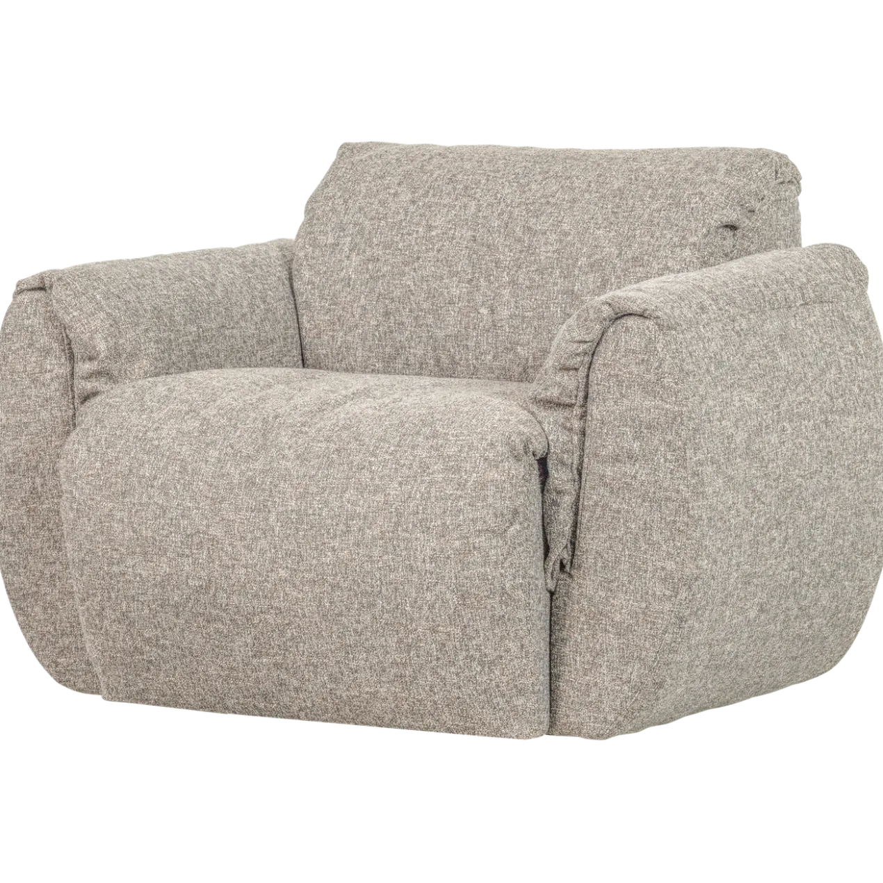 Baggy draaifauteuil geweven stof naturel melange