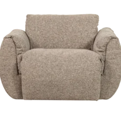 Baggy draaifauteuil geweven stof bruin melange