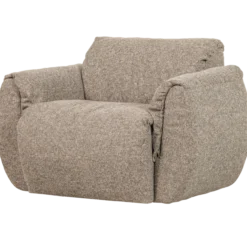 Baggy draaifauteuil geweven stof bruin melange