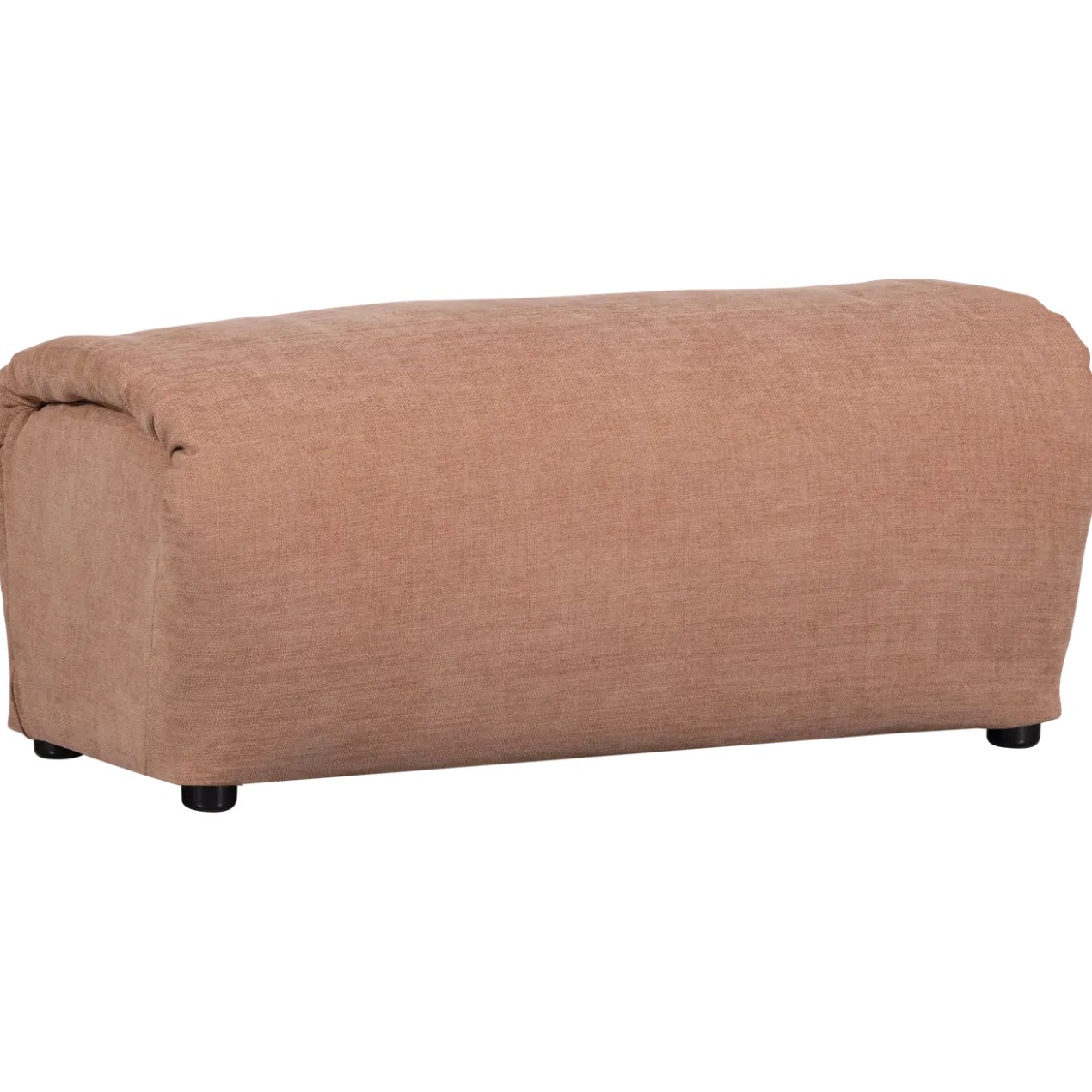 Baggy hocker geweven chenille oud roze