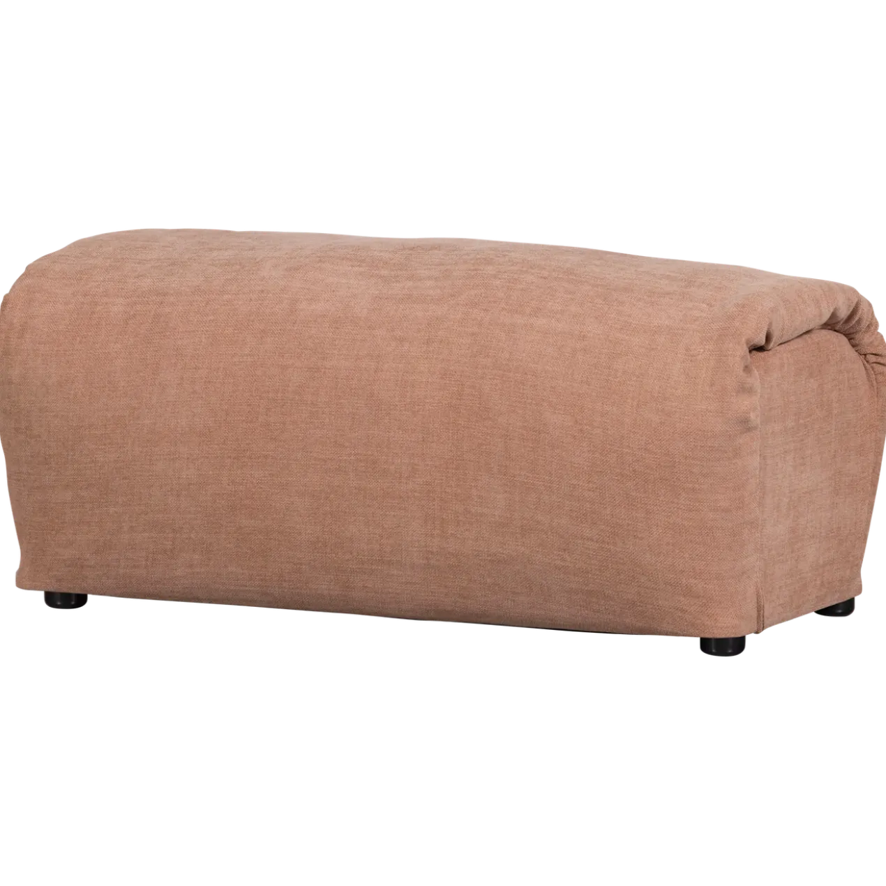 Baggy hocker geweven chenille oud roze