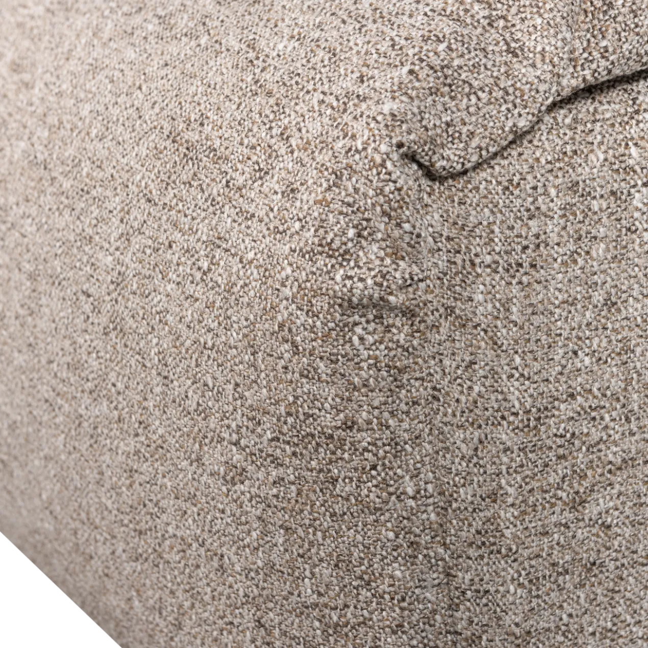 Baggy hocker geweven stof naturel melange