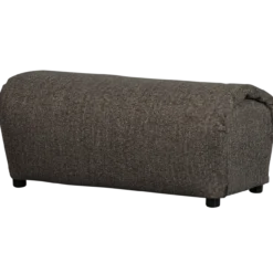 Baggy hocker geweven stof warmgrijs melange
