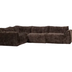 Baggy hoekbank links 3d chenille donkerbruin