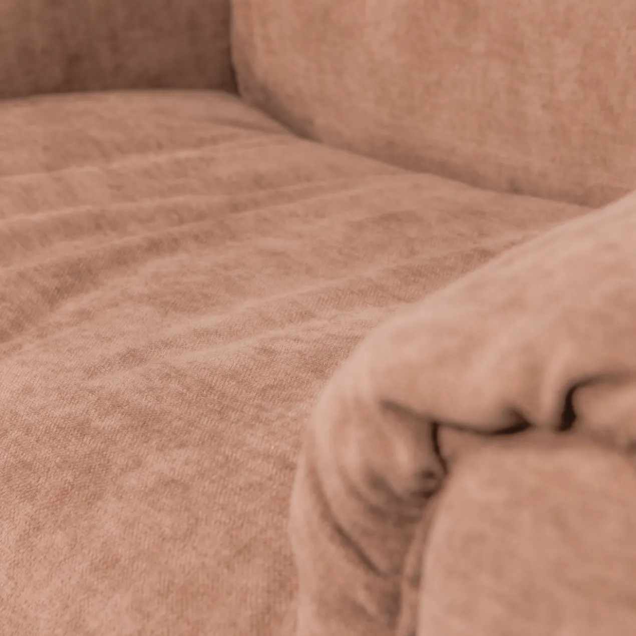 Baggy loveseat geweven chenille oud roze