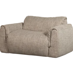 Baggy loveseat geweven stof bruin melange