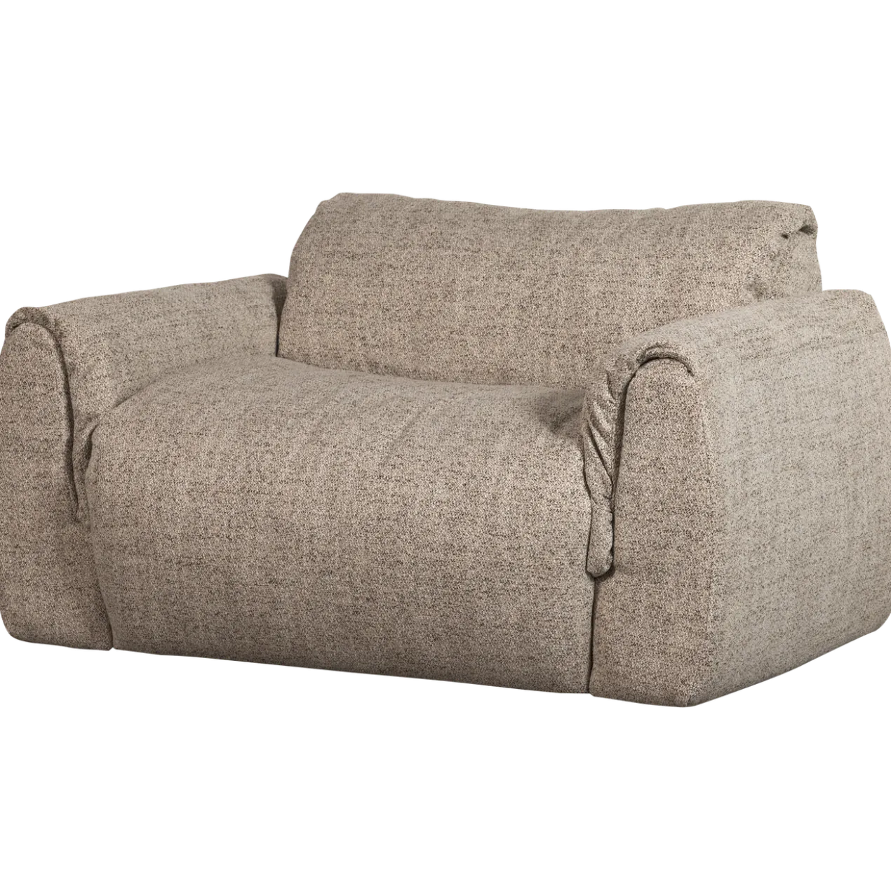 Baggy loveseat geweven stof bruin melange