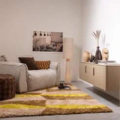 Baggy loveseat geweven stof naturel melange
