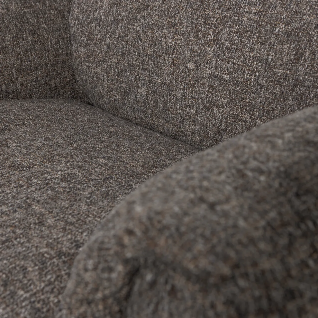 Baggy loveseat geweven stof warmgrijs melange
