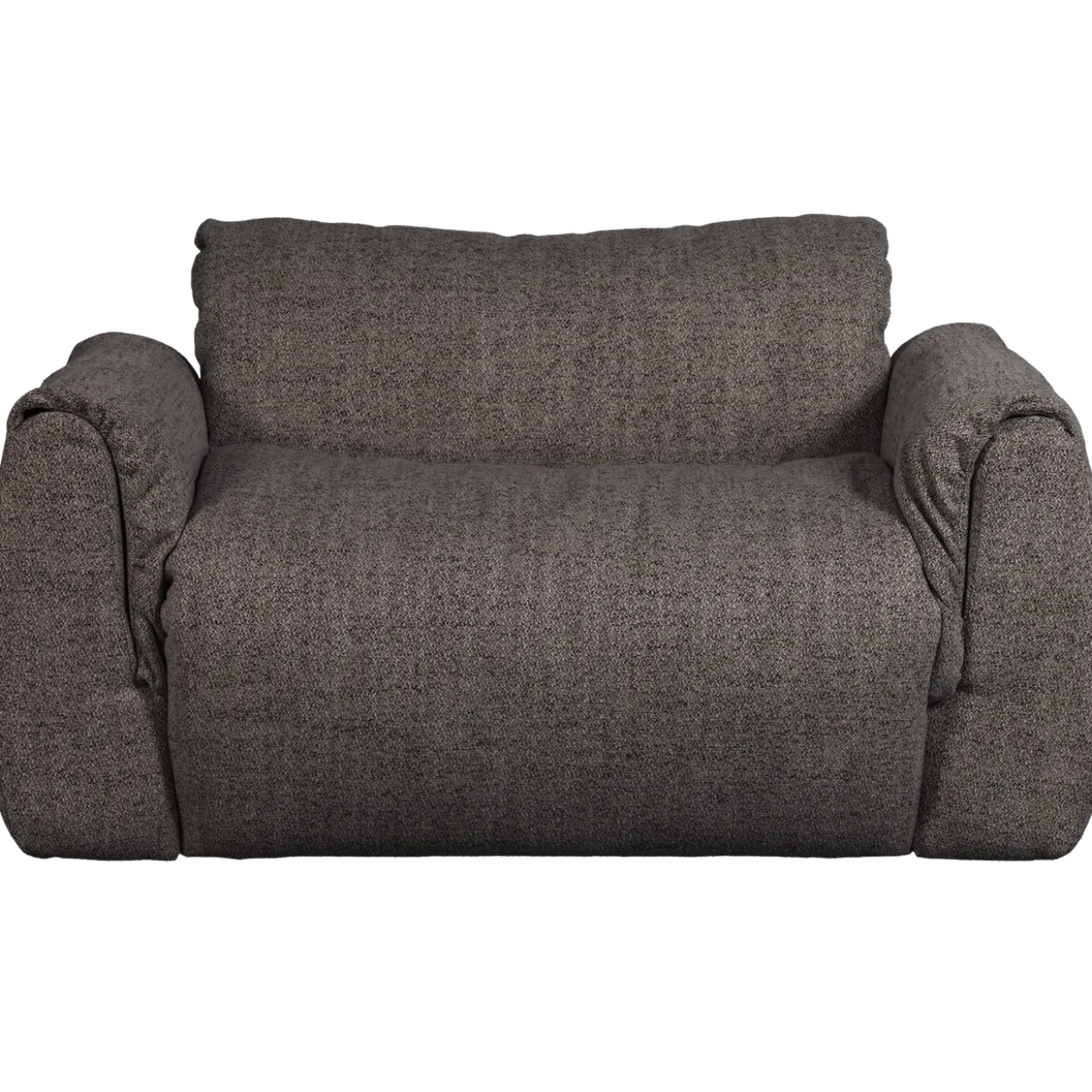 Baggy loveseat geweven stof warmgrijs melange