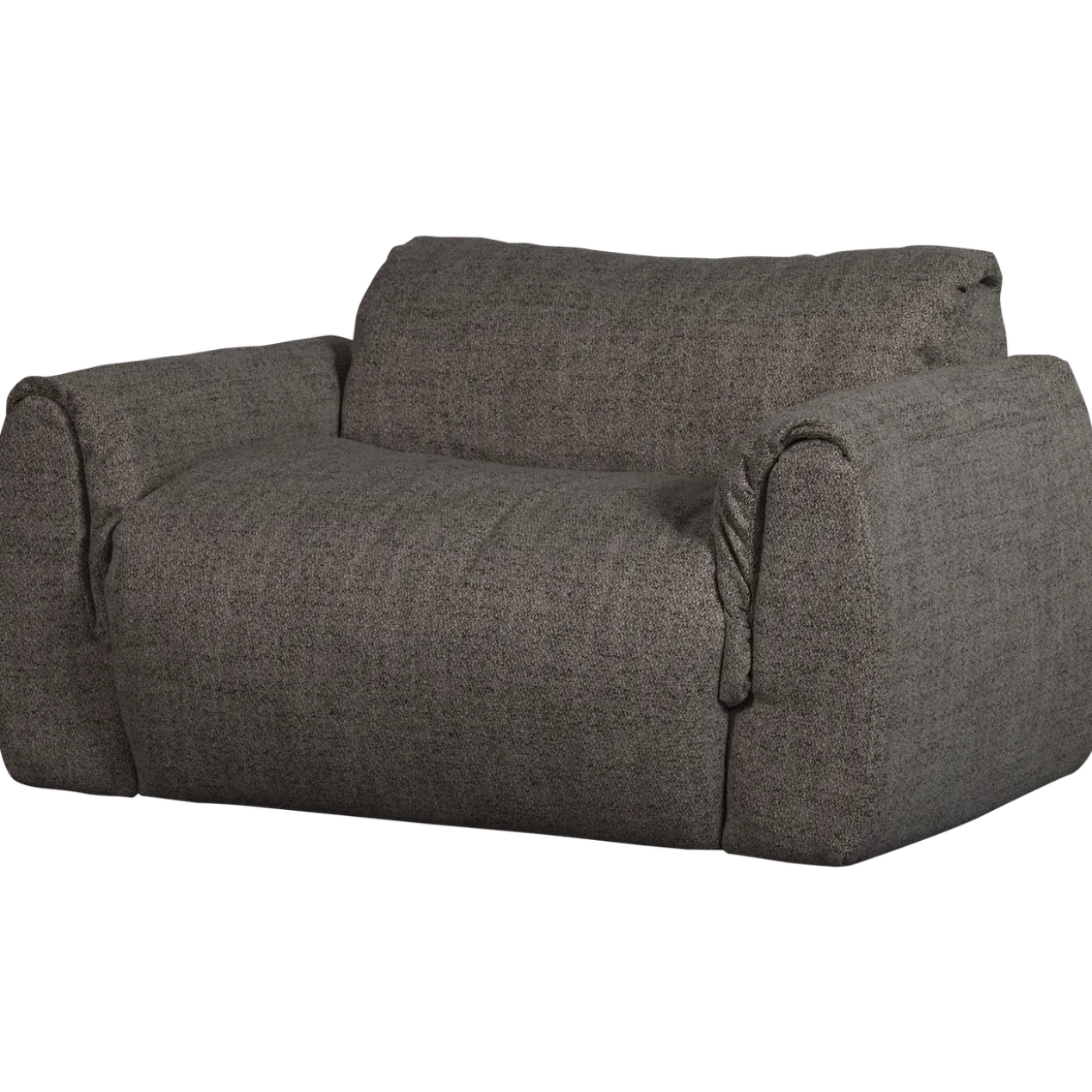 Baggy loveseat geweven stof warmgrijs melange
