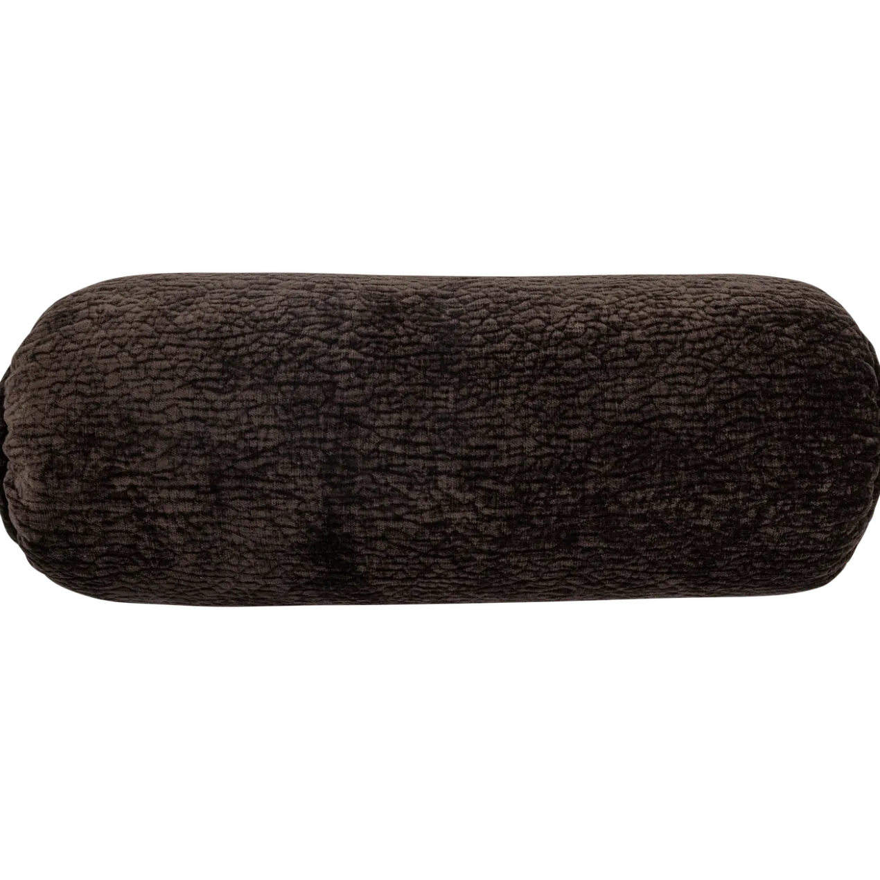 Baggy rolkussen 50xo23 cm 3d chenille donkerbruin