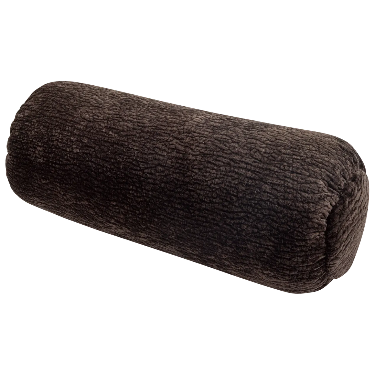 Baggy rolkussen 50xo23 cm 3d chenille donkerbruin