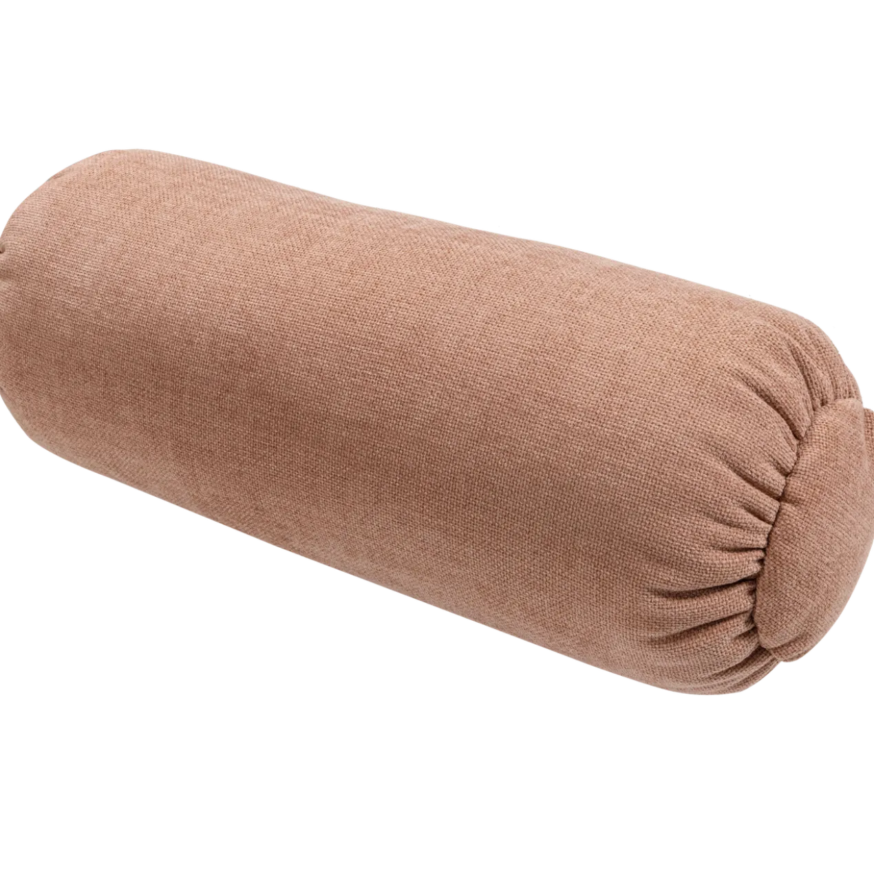 Baggy rolkussen 50xo23 cm geweven chenille oud roze