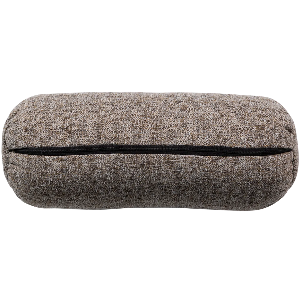Baggy rolkussen 50xo23 cm geweven stof bruin melange