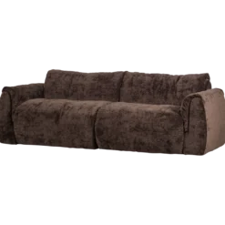 Baggy 2-zits bank 3d chenille donkerbruin