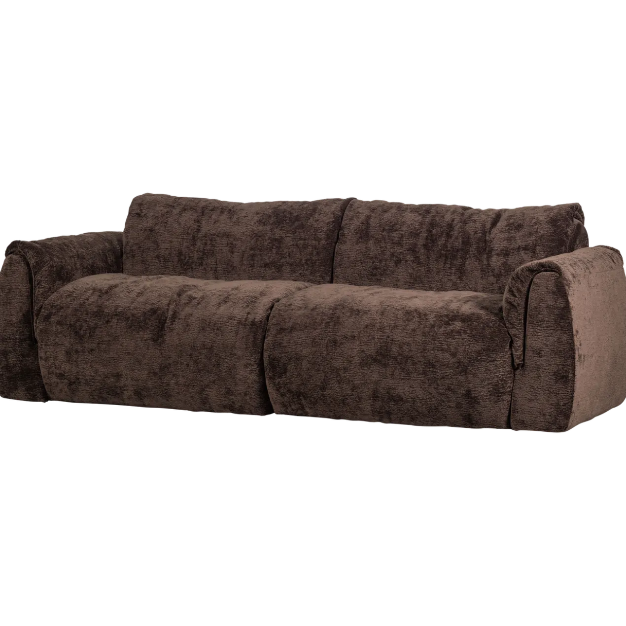 Baggy 2-zits bank 3d chenille donkerbruin