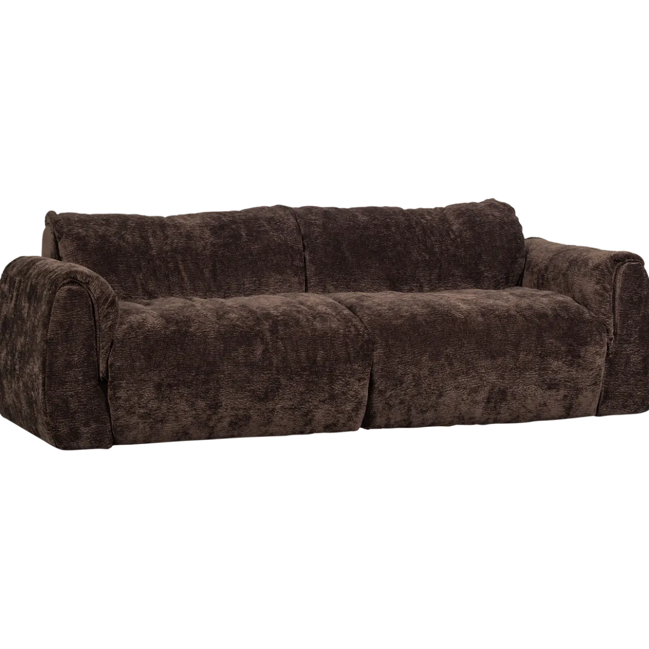 Baggy 2-zits bank 3d chenille donkerbruin