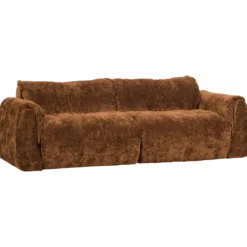 Baggy 2-zits bank 3d chenille middenbruin