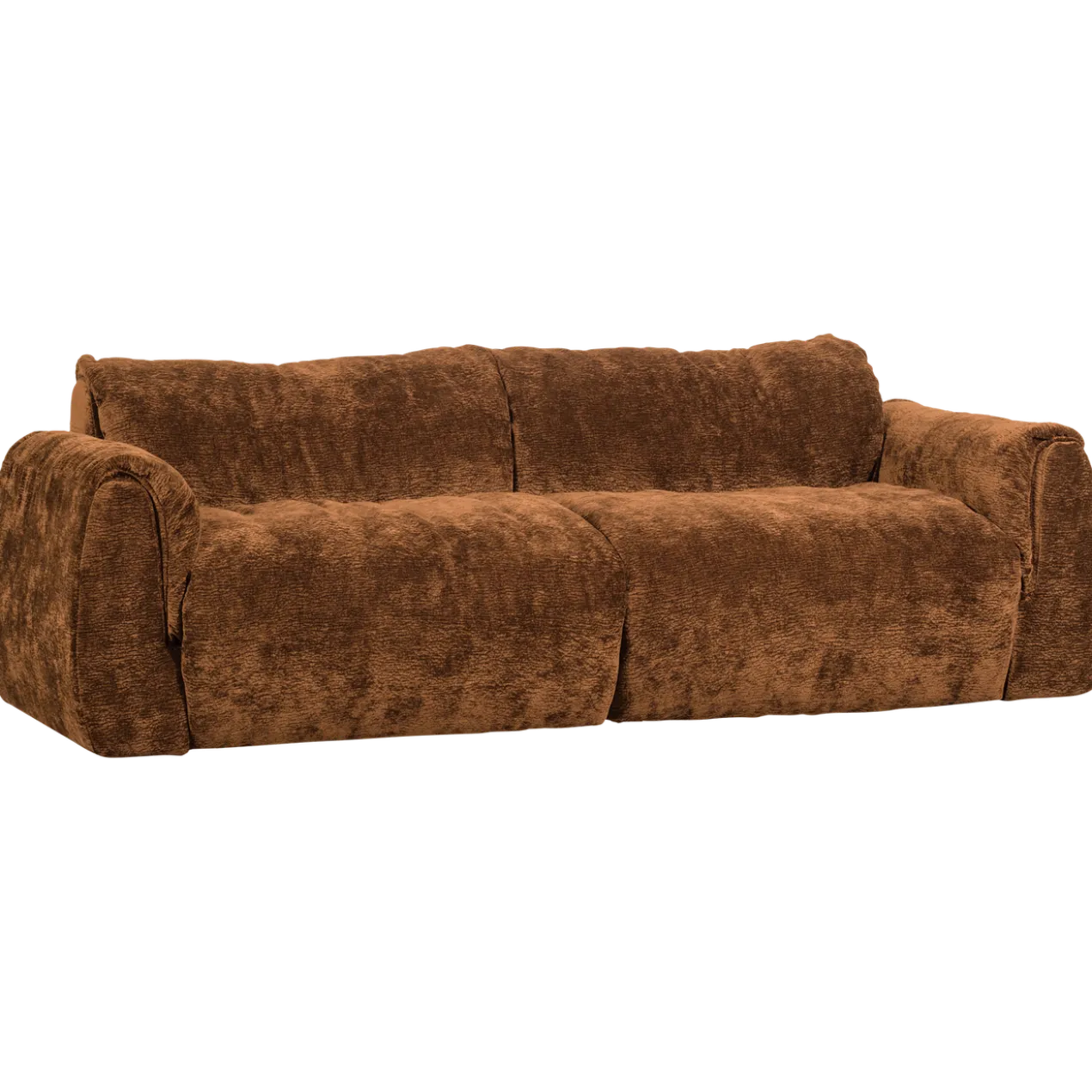 Baggy 2-zits bank 3d chenille middenbruin