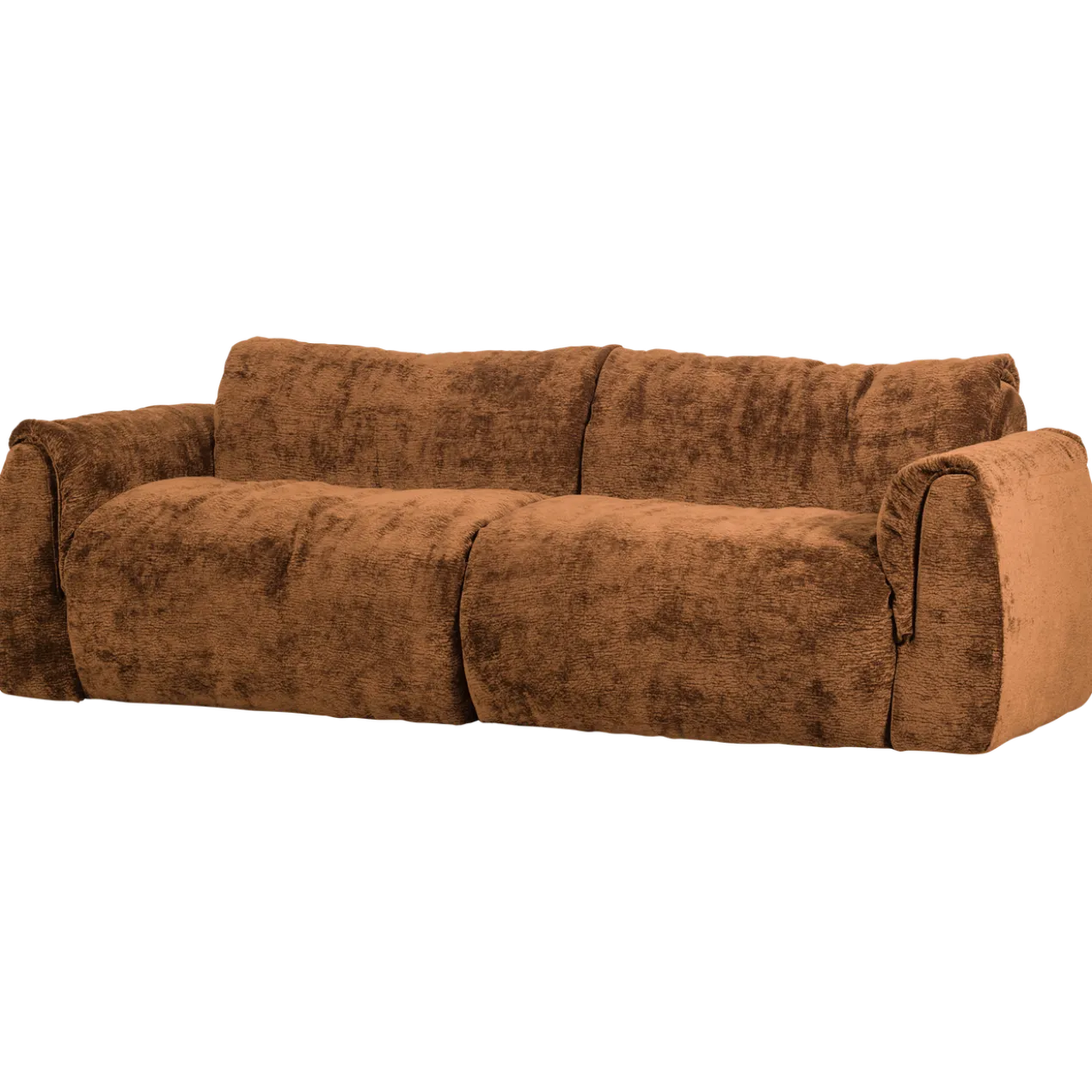 Baggy 2-zits bank 3d chenille middenbruin