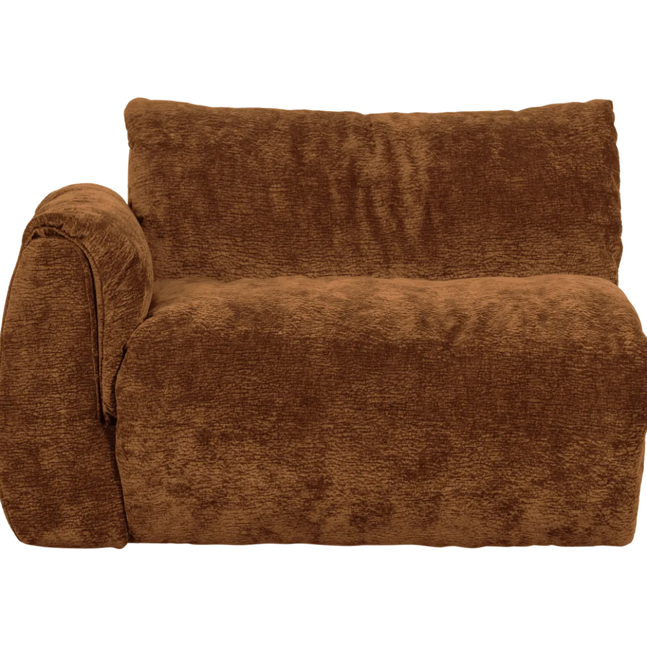 Baggy 1-zits element met arm links 3d chenille middenbruin