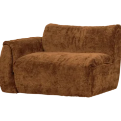 Baggy 1-zits element met arm links 3d chenille middenbruin