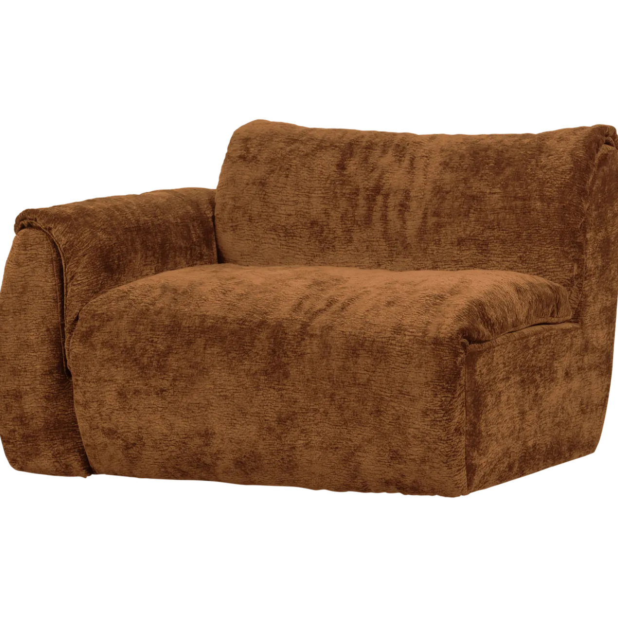 Baggy 1-zits element met arm links 3d chenille middenbruin