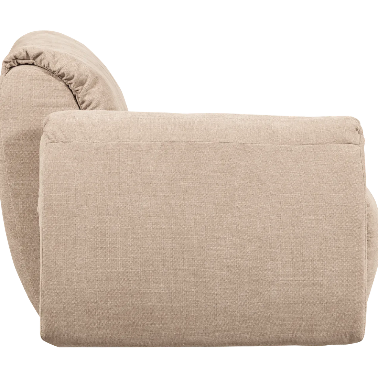 Baggy 1-zits element met arm links geweven chenille zand