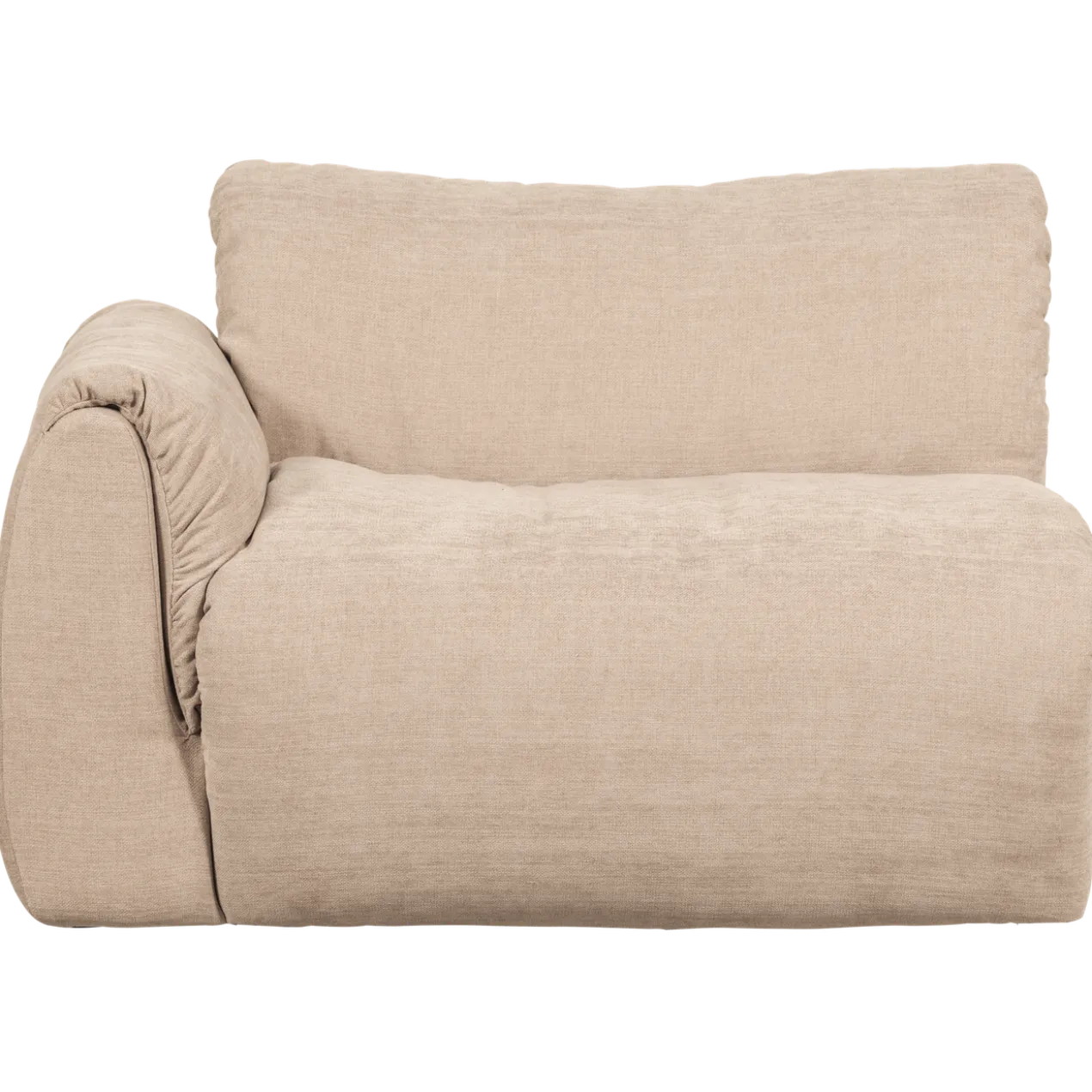 Baggy 1-zits element met arm links geweven chenille zand
