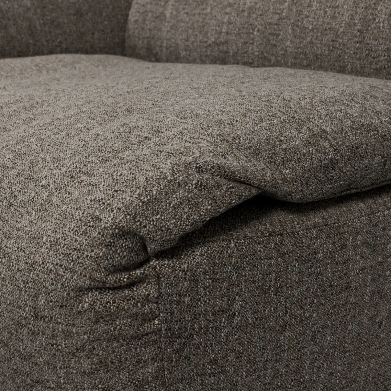 Baggy 1-zits element met arm links warmgrijs melange