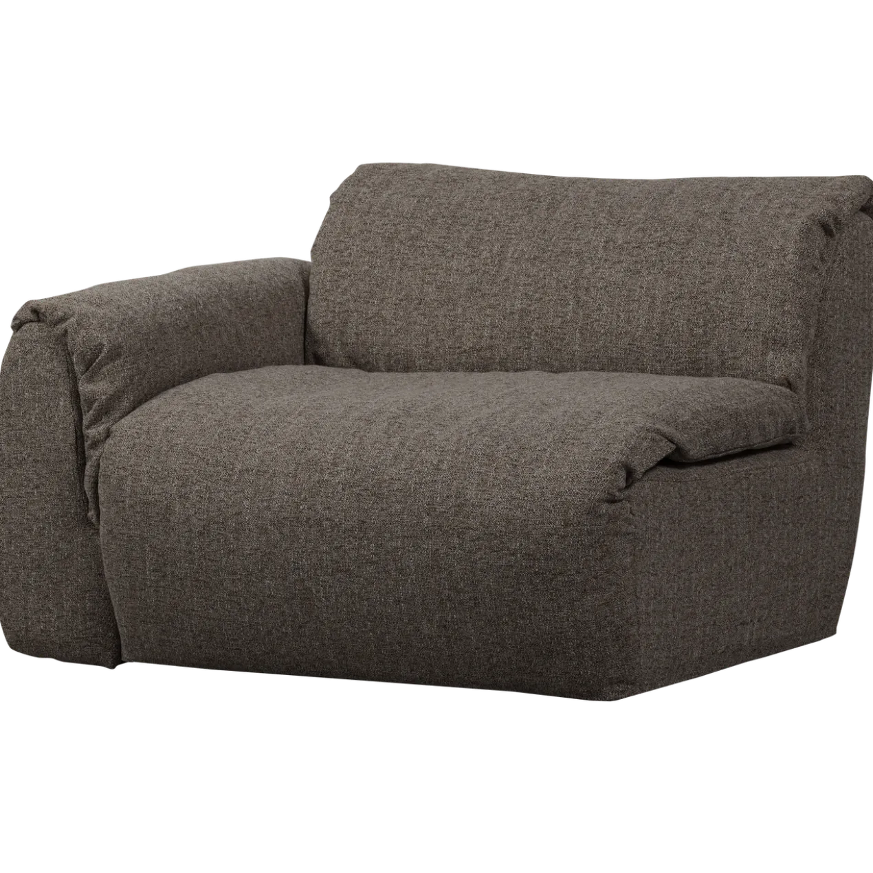 Baggy 1-zits element met arm links warmgrijs melange