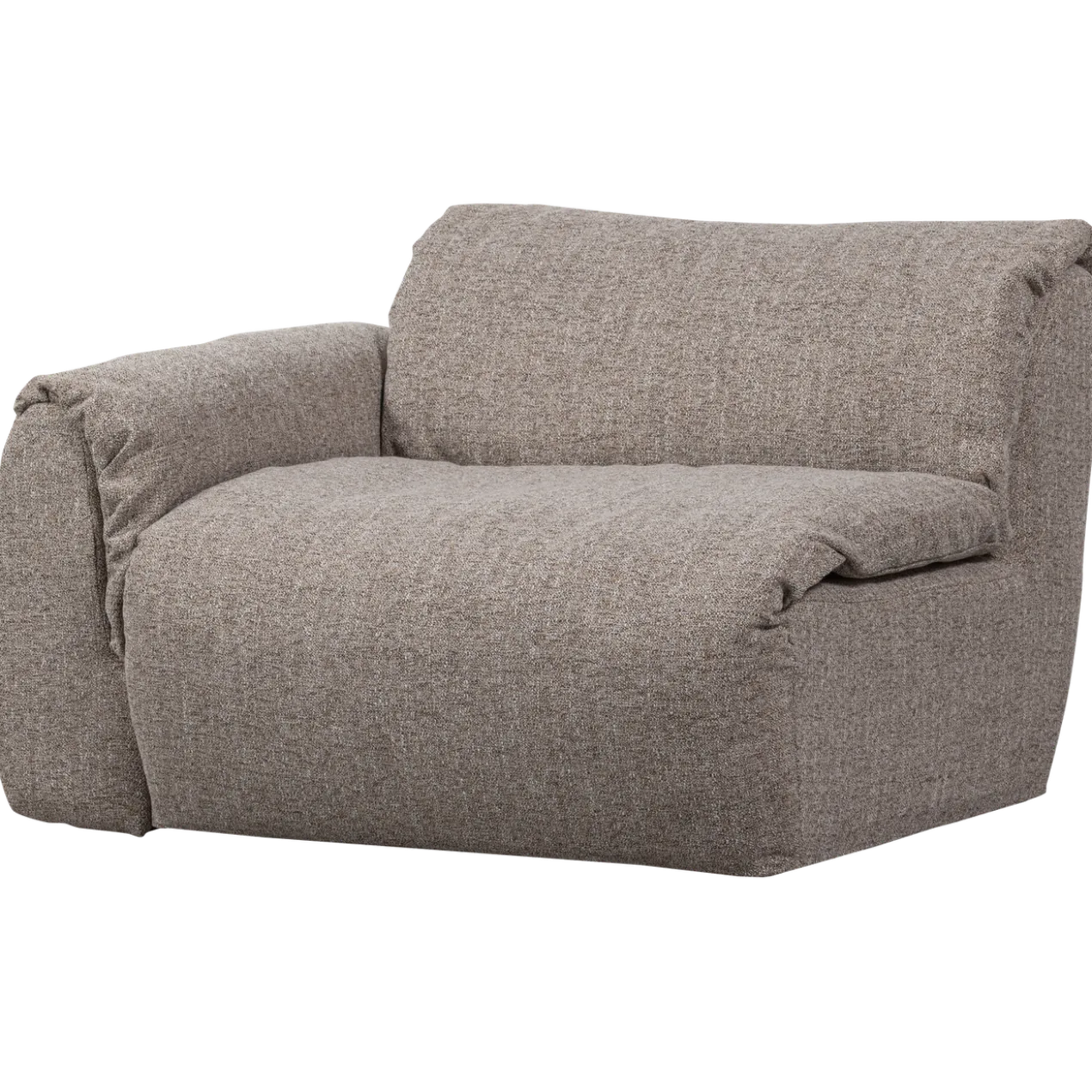 Baggy 1-zits element met arm links bruin melange