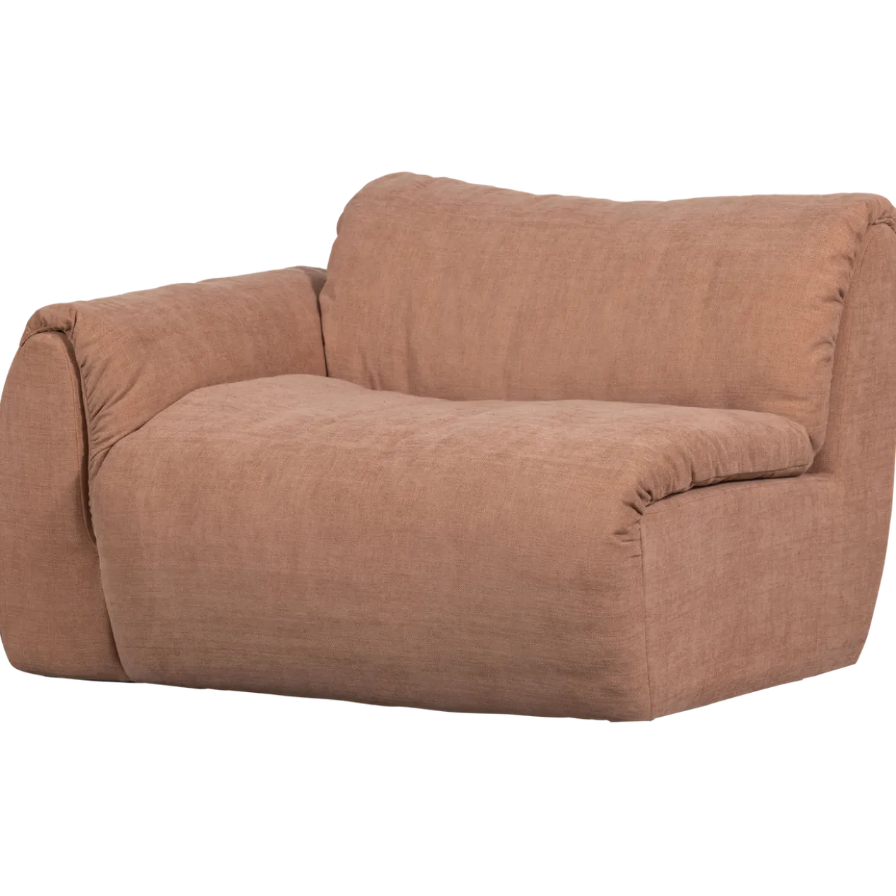 Baggy 1-zits element met arm links geweven chenille oudroze