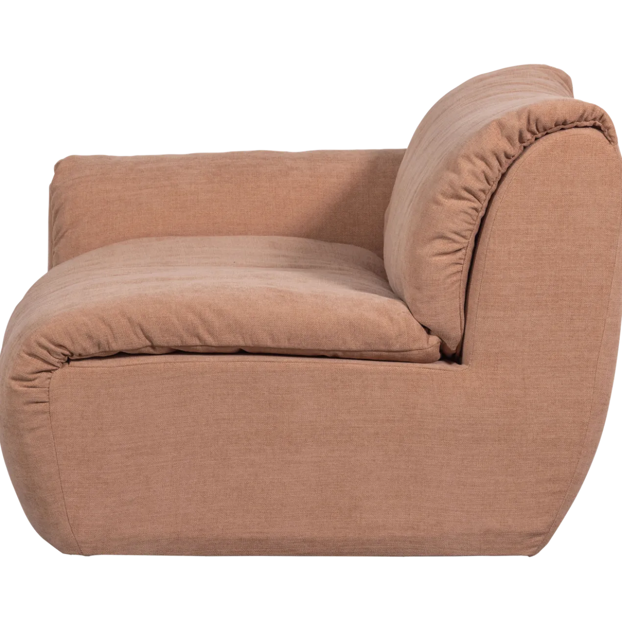 Baggy 1-zits element met arm links geweven chenille oudroze