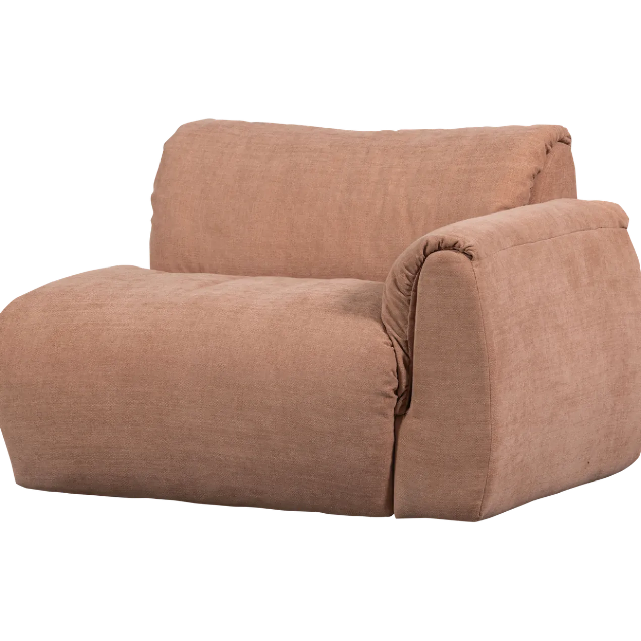 Baggy 1-zits element met arm rechts geweven chenille oudroze